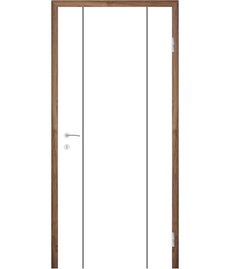 Bíle lakované interiérové dveře s drážkami COLORline - MODENA R15L
