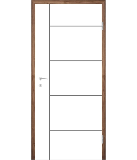 Bíle lakované interiérové dveře s drážkami COLORline - MODENA R17L