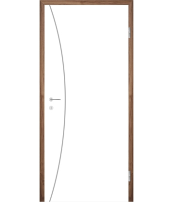 Bíle lakované interiérové dveře s drážkami COLORline - MODENA R21L