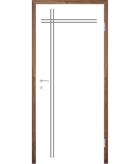 Bíle lakované interiérové dveře s drážkami COLORline - MODENA R24L