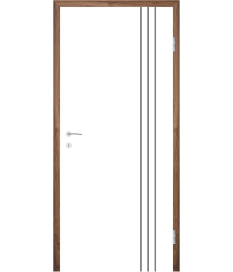 Bíle lakované interiérové dveře s drážkami COLORline - MODENA R36L