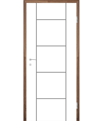 Picture of Bíle lakované interiérové dveře s drážkami COLORline - MODENA R5L