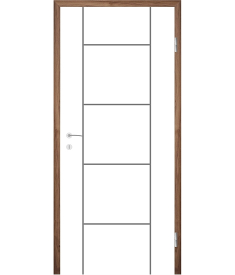 Bíle lakované interiérové dveře s drážkami COLORline - MODENA R5L
