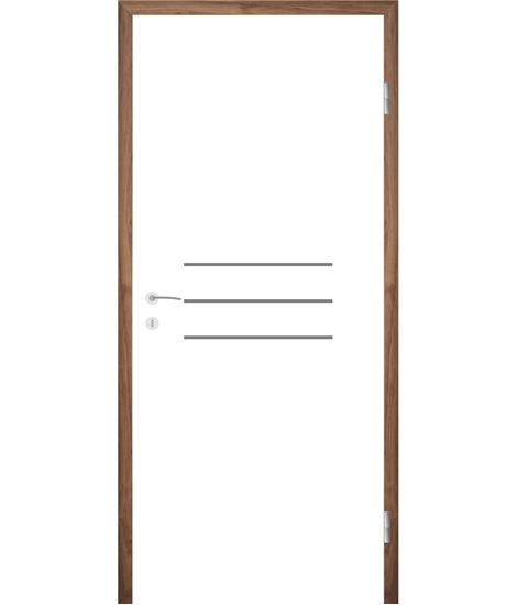 Bíle lakované interiérové dveře s drážkami COLORline - MODENA R8L