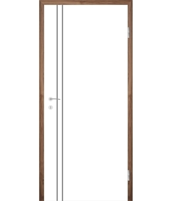 Bíle lakované interiérové dveře s drážkami COLORline - MODENA R9L
