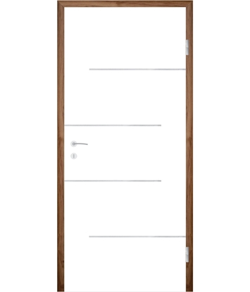 Bíle lakované interiérové dveře s drážkami COLORline - MODENA R90L