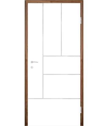 Bíle lakované interiérové dveře s drážkami COLORline - MODENA R95L